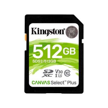 Imagem de Cartão Memória Kingston Canvas Select Plus C10 U3 V30 Uhs-i Sdxc 512gb