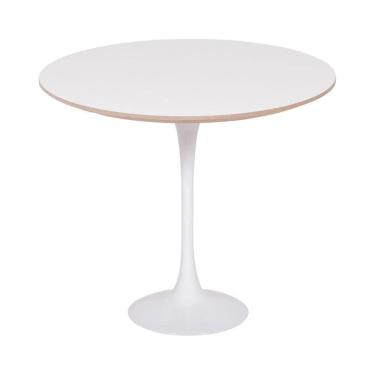 Imagem de Mesa Saarinen Lateral Fórmica Branca 42cm - Base Branca