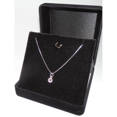 Imagem de COLAR DE PRATA 925 PONTO DE LUZ 45cm REDONDO ROSA
