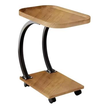 Imagem de Mesa Lateral De Sofá Com Polia, Mesa Final Com Estrutura Estável, Mesa Lateral De Madeira Para Sala De Estar, Quarto, Escritório (Color : Light color, Size : 20.47x13.38x23.62in)