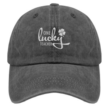 Imagem de Boné de beisebol one licky Teacher Trucker Hat para adolescentes retrô bordado snapback, Pigmento preto, Tamanho Único