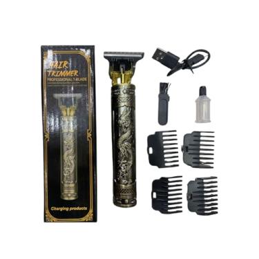 Imagem de ETDJO Aparelho Máquina De Cortar Cabelo Profissional Dragão Acabamento Sem Fio Barba Pezinho Personalizada Com Limitador de Lamina Ajustável Recarregável 4 Pentes Óleo Escovinha Kit Conjunto Aparador Acabamento