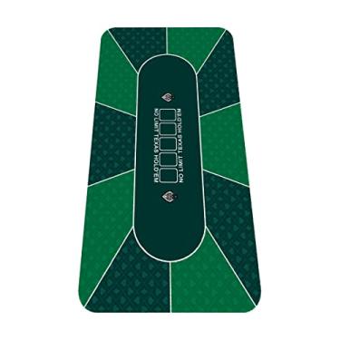 Imagem de nuveti 71 x 35/47 x 24/94 x 47 cartão de pôquer dobrável Texas layout de mesa portátil antiderrapante tapete de jogo de tabuleiro de borracha antiderrapante com porta-copos e tapete de grau de bolsa de transporte