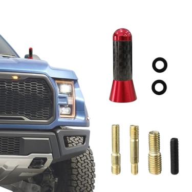 Imagem de Antena de carro, antena de rádio, antena automotiva, antenas de áudio e vídeo de carro, antena de fibra de carbono, antena de alumínio curta, acessórios universais de veículos para recepção de rádio