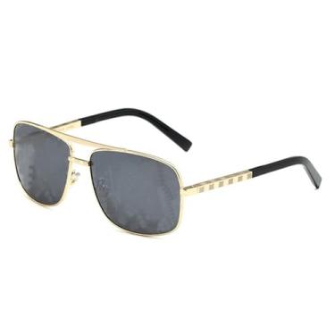 Imagem de Óculos de sol masculino atitude quadrada feminino vintage senhoras lente transparente óculos de sol punk retângulo uv400,3, tamanho único