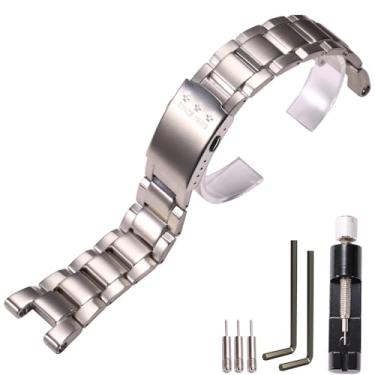 Imagem de Pulseira de reposição para relógio MCXGL Resin g Shock Strap para Casio GST-210 GST-W110 GST-W100 GST-W100 GST-S110 GST-S100 GST-B100 GST-S300, Steel strap silver, 26mm