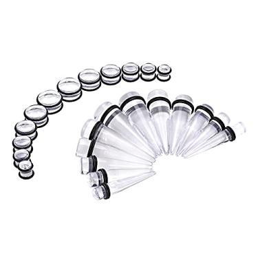 Imagem de Qmcandy Kit de alargador grande de 24 peças, alargador de orelha, 00G-20 mm, conjunto de alargadores de túnel de acrílico grande, Acrílico, borracha, Zircônia cúbica