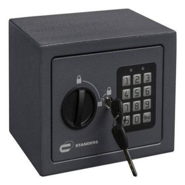 Imagem de Cofre Digital Aço Senha E Chave 15X20X15Cm - 4,2 Litros