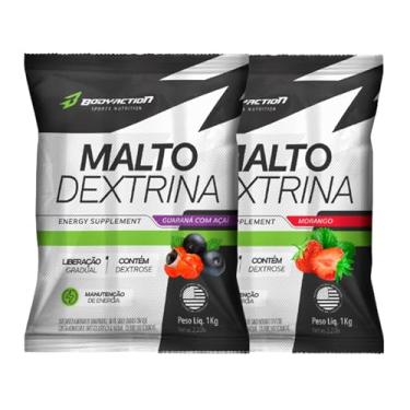 Imagem de 2x Maltodextrina Malto Dextrin 1kg - Bodyaction (Único, Guaraná com açaí/Morango)