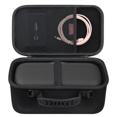 Imagem de Elonbo Estojo de transporte para alto-falante portátil Bose SoundLink Max, impermeável, Bluetooth, bolsa de viagem, bolso de malha para carregador de cabo USB, preto