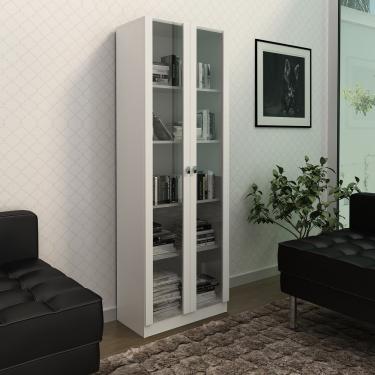 Imagem de Armário para Escritório com Portas de Vidro ME4115 Tecnomobili - Branco