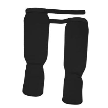 Imagem de Deevoka Caneleiras protetores do peito do pé, protetores acolchoados para pernas, equipamento de proteção para treinamento de boxe mma, muay thai, kickboxing, preto L