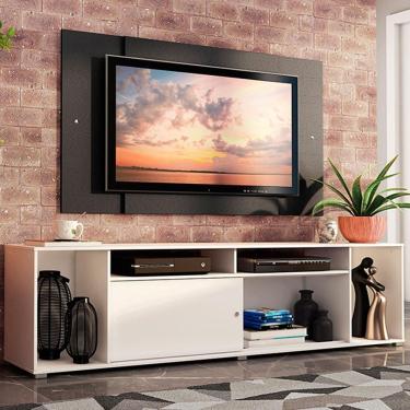 Imagem de Rack Cancun e Painel Tv até 58" Branco/preto Madesa