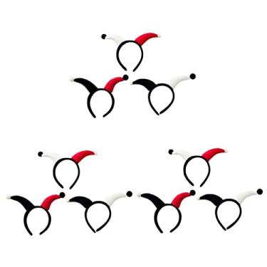 Imagem de 9 peças 'Suprimentos para festa, fantasia de bobo da corte, tiara, chapéu de palhaço, faixa de cabeça, carnaval, palhaço, cosplay, circo, festa, palhaço, vestir-se, roupas, chapéu, cocar, arcos de cab