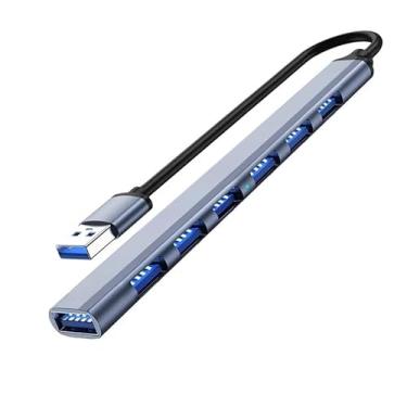 Imagem de Hub USB 3.0 com 7 portas, hub USB 3.0 de alumínio extensor divisor USB para laptop, PC, MacBook, Mac Pro, Mac Mini, iMac, Surface Pro e mais