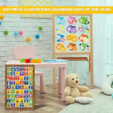 Imagem de Calendário de sala de aula e dias do ano – 400 peças e números – Suprimentos para professores, atividades educativas Montessori e pré-escolares para crianças