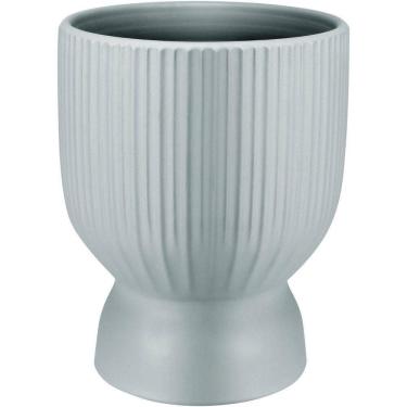 Imagem de Cachepô Vaso Decorativo Planta Redondo Home&co Cerâmica 18x14x14cm Cinza