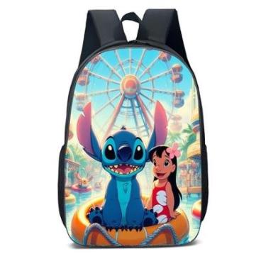 Imagem de MOCHILA ESCOLA INFANTIL JUVENIL ANIME MOANA E STITCH-Unissex