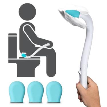 Imagem de Vive Wiping Wand Toilet Aid - Bum Wipe Assist Tool for Toileting - Limpador confortável de alcance de 38 cm para obesos, extensor de banheiro - Assistência para deficientes no fundo (auxílio de