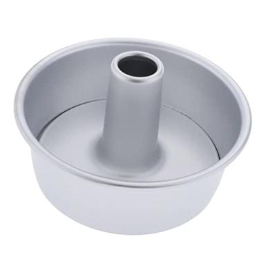Imagem de Panela de bolo de comida de anjo da Homozy com fundo removível, copos antiaderentes de chiffon para assar, ferramenta de cozimento de molde oco redonda de liga de alumínio - 17,78 cm