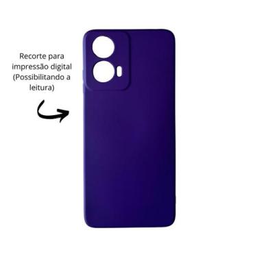 Imagem de Capa Capinha Aveludada Moto G24 + 2 Películas de Vidro 3D - DB, Azul-E