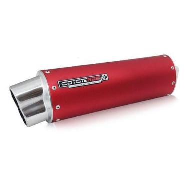 Imagem de Escape / Ponteira Coyote RS5 Boca 8 Aluminio Oval Vermelho