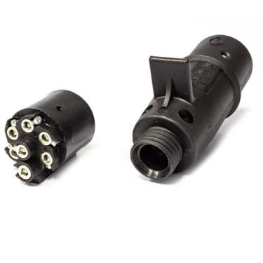 Imagem de Tomada para Carreta Macho 7 Polos Nylon Preto Redonda - DNI - DNI8318