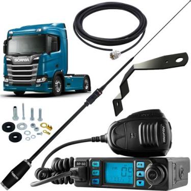 Imagem de Rádio Px 80 Canais Antena Black Viuva Negra Argentina Cabo 5,5m Suport