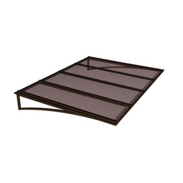 Imagem de Toldo Fixo Policarbonato Alveolar Cristal - 1,50m X 1,20m - Estrutura Bronze