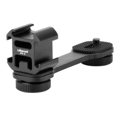 Imagem de ULANZI PT-3 Suporte triplo para sapata fria para microfone, suporte de extensão de luz de vídeo, suporte de microfone compatível com DJI OSMO Mobile 3 2 OM 4 Zhiyun Smooth 4/Feiyu Vimble 2