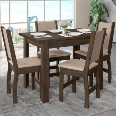 Imagem de Mesa de Jantar Bellagio Retangular 108cm Com 4 Cadeiras Clara Poliman 