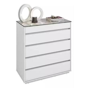 Imagem de Cômoda Gaveteiro Porta Jóias e Maquiagem Quarto 5 Gavetas Belize Casa 