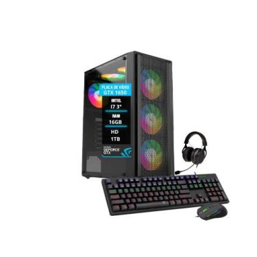 Imagem de Pc Gamer Intel I7 Placa Gtx 1650 Memoria 16Gb Hd1Tb Ssd120Gb - Amorim 