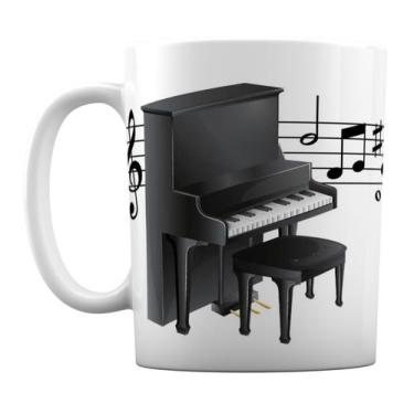 Imagem de Caneca Música Instrumento Musical Pianos Notas Musicais - GMH
