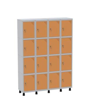 Imagem de Armário Guarda Volume Locker Roupeiro 16 Portas Aço Grf 504/16 - Pandi