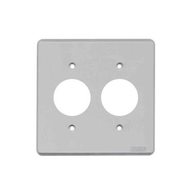 Imagem de Placa 4x4 1 Tomada Redonda + 1 Tomada Redonda 13pl55 Perlex