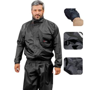 Imagem de Capa de Chuva Moto Masculina Piracapas Nylon Confort - Preto, M
