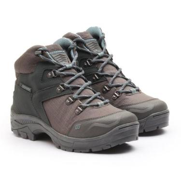 Imagem de Bota Coturno Tratorado Masculino Couro Cano Curto Cadarço Sola Leve Co