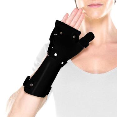 Imagem de Ortese Tala PVC AVC Derrame Para Punho Mãos Polegar Preto Artipé - Art