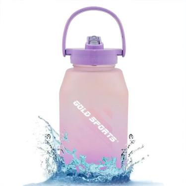 Imagem de Garrafa Squeeze Plástica Gold Sports Cubo Emborrachada -1Litro - BPA-F