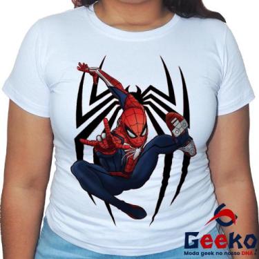 Imagem de Baby Look Homem Aranha 100% Algodão Vingadores Geeko, Branco, P