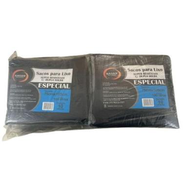 Imagem de Saco para lixo 100 Litros - Reforçado - Fardo com 10 Pacotes - BASAM