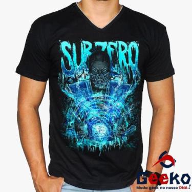 Imagem de Camiseta Mortal Kombat 100% Algodão Sub-Zero Sub Zero Geeko, Preto gol