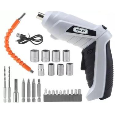 Imagem de Parafusadeira Elétrica Com Maleta E Acessórios Completa Cor Branco - I