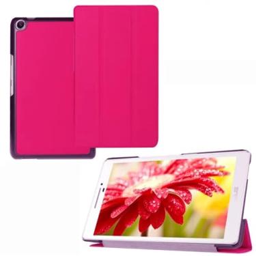 Imagem de Zrengp Capa para tablet ASUS ZenPad 7.0 Z370CG Z370KL P002 de 7 polegadas, capa de couro leve ultra fina com suporte para Asus ZendPad 7.0 Z370C Z370CG P01V 7 polegadas (vermelho pêssego)