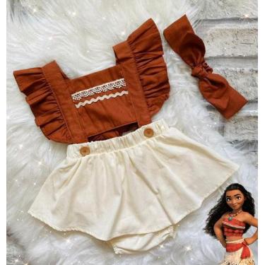 Imagem de Jardineira Moana + Faixinha de Cabelo - JOANINHA BABY, SAIA, 06M A 12 