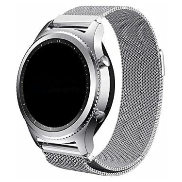 Imagem de Pulseira 22mm Magnética Milanese compatível com Samsung Galaxy Watch 3 45mm - Galaxy Watch 46mm - Gear S3 Frontier - Amazfit GTR 47mm - Marca Ltimports (Prata)