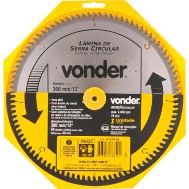 Imagem de Lamina serra circular vídea 300x30x3,0mm 96 dentes 4000 rpm para mdf -