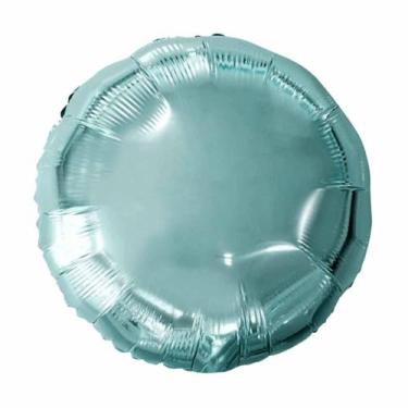 Imagem de Balão Metalizado Bola Prata - 18 Polegadas - BR Festas, Azul Tiffany