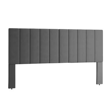 Imagem de CABECEIRA CASAL ESTOFADA CARLA 140 CM CINZA